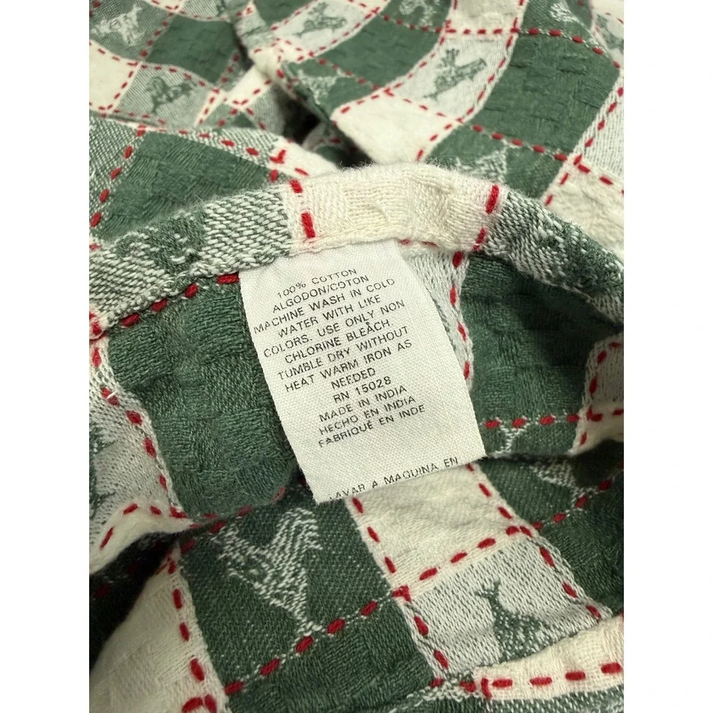 Vintage 90s Checkered Round Tablecloth 52 Inch Rooster Gingham Farmhouse Decor
